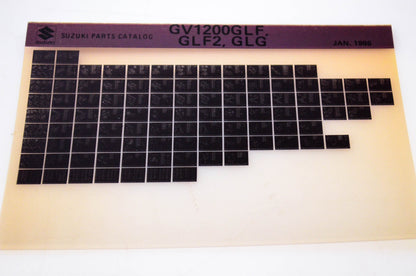 OEM Suzuki GV1200 GLF, GLF2, GLG 1986/January Parts Catalog Microfiche