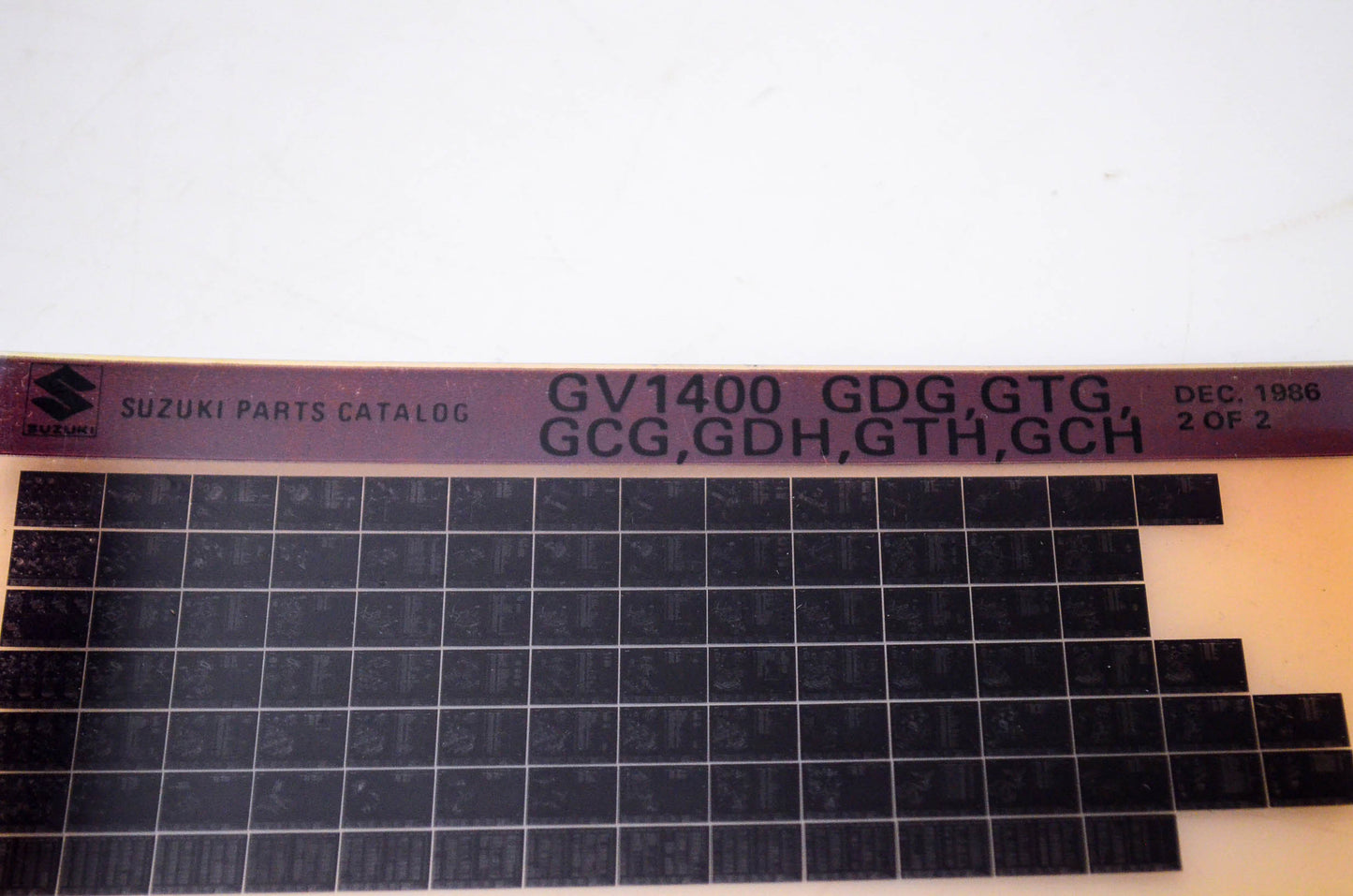 OEM Suzuki GV1400 GDG,GTG,GCG,GDH,GTH,GCH 1986/Dec Parts Catalog Microfiche 2/2