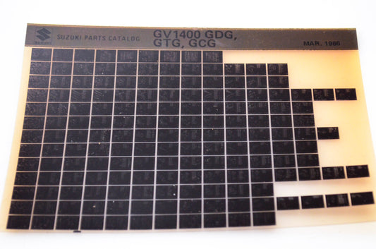 OEM Suzuki GV1400 GDG, GTG, GCG 1986/March Parts Catalog Microfiche