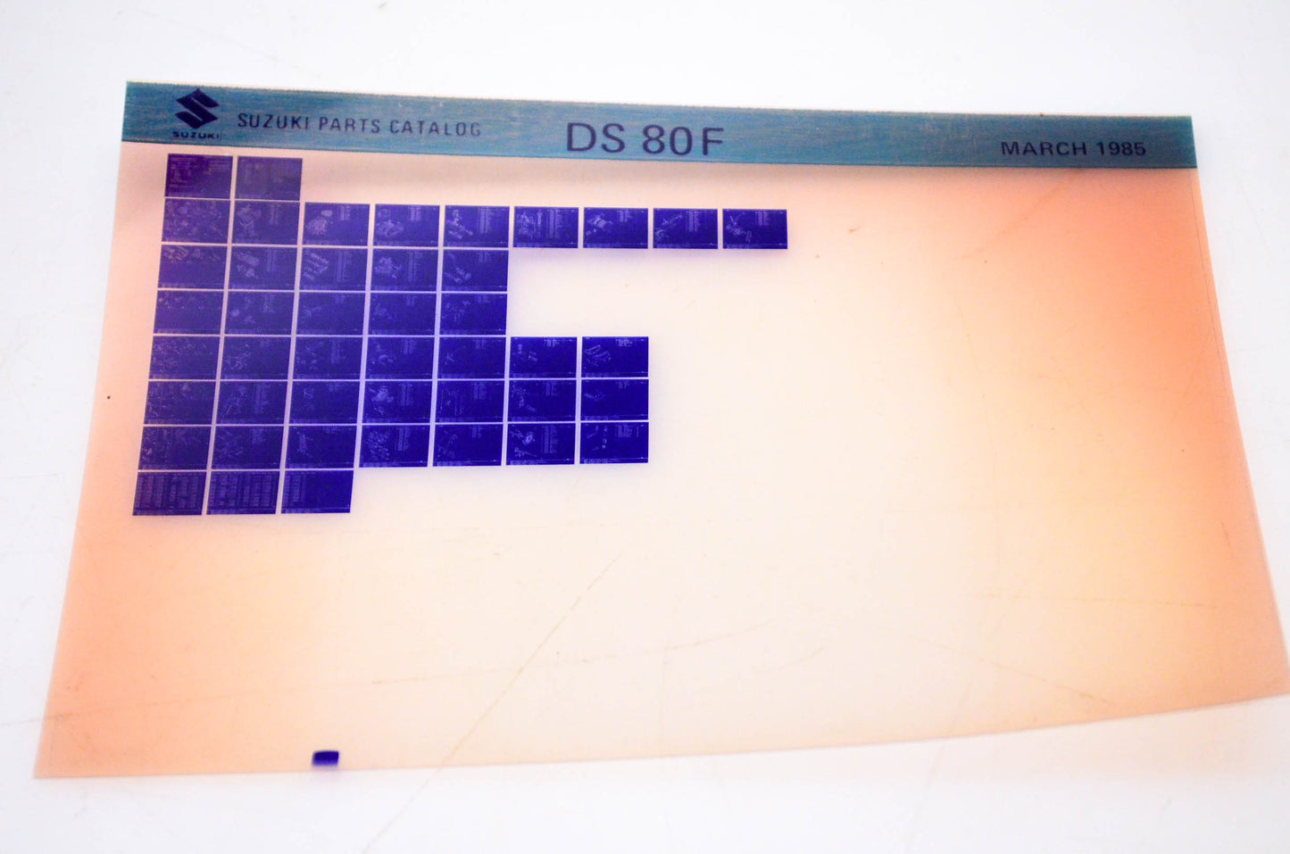OEM Suzuki DS 80 F 1985/March Parts Catalog Microfiche