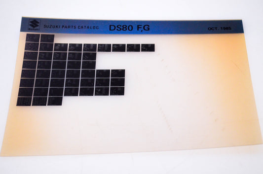 OEM Suzuki DS80 F,G 1985/October Parts Catalog Microfiche