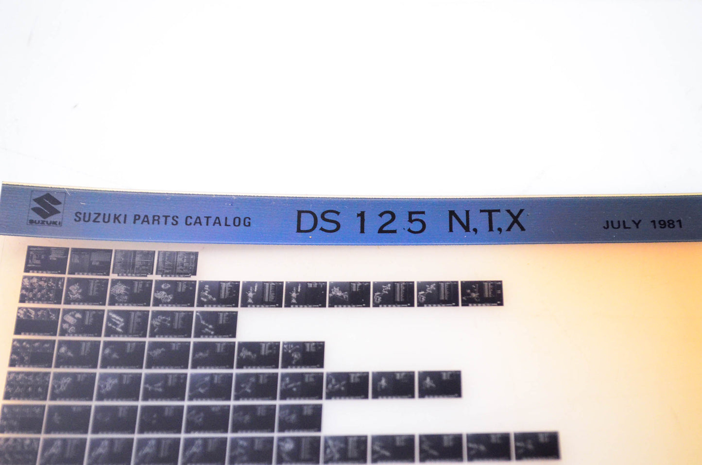 OEM Suzuki DS 125 N,T,X 1981/July Parts Catalog Microfiche