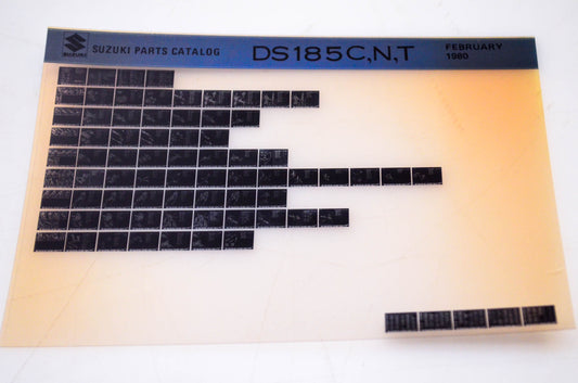 OEM Suzuki DS 185C,N,T 1980/February Parts Catalog Microfiche