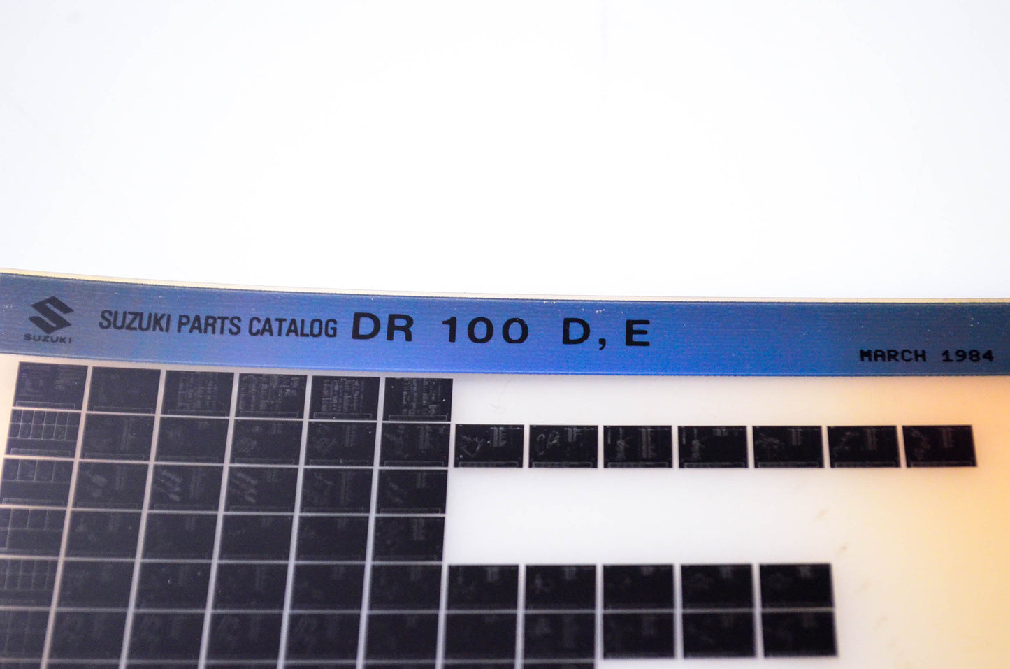OEM Suzuki DR 100 D,E 1984/March Parts Catalog Microfiche
