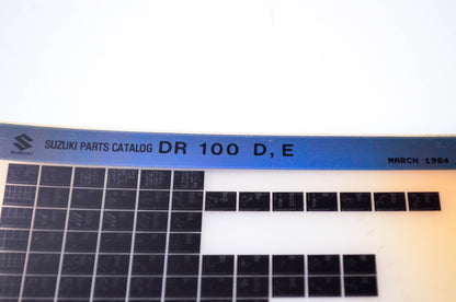 OEM Suzuki DR 100 D,E 1984/March Parts Catalog Microfiche