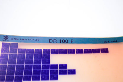 OEM Suzuki DR 100 F 1984/October Parts Catalog Microfiche