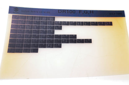 OEM Suzuki DR100 F,G,H 1986/July Parts Catalog Microfiche