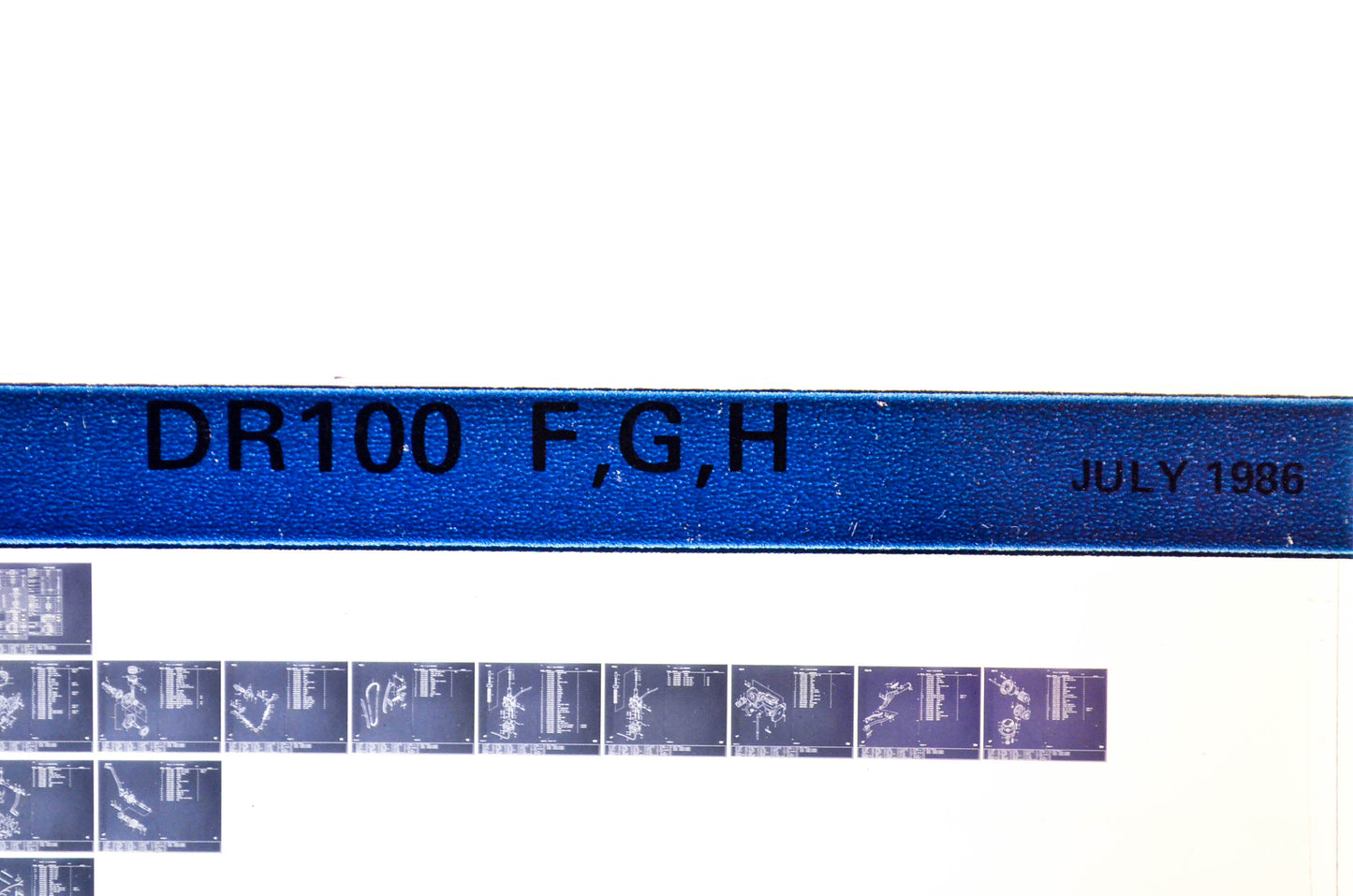 OEM Suzuki DR100 F,G,H 1986/July Parts Catalog Microfiche