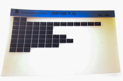 OEM Suzuki DR100 F,G 1985/October Parts Catalog Microfiche