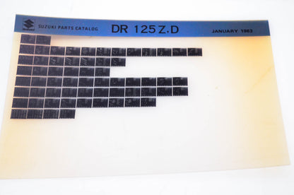 OEM Suzuki DR 125Z,D 1983/January Parts Catalog Microfiche