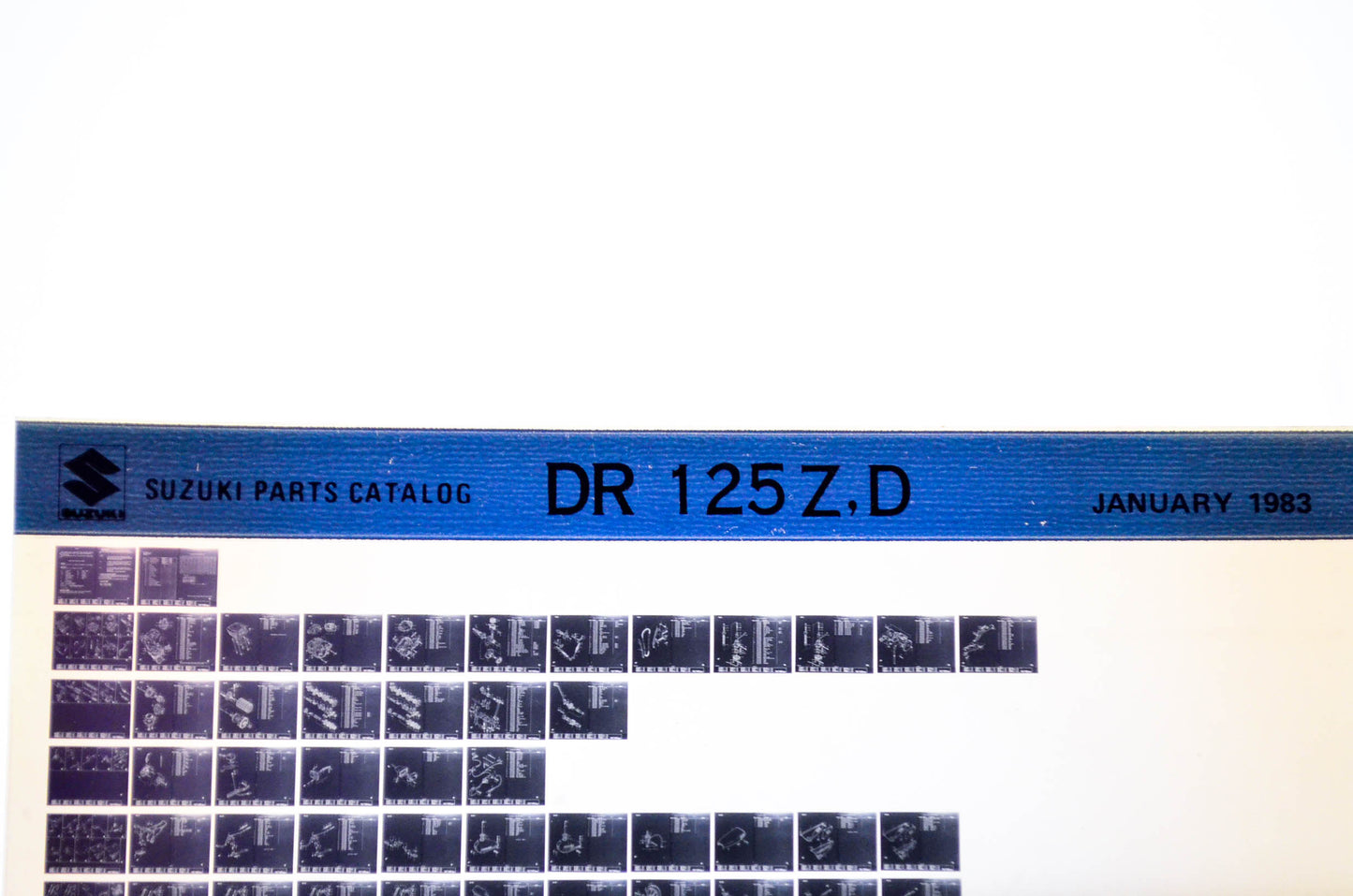 OEM Suzuki DR 125Z,D 1983/January Parts Catalog Microfiche