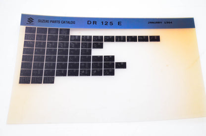 OEM Suzuki DR 125 E 1984/January Parts Catalog Microfiche