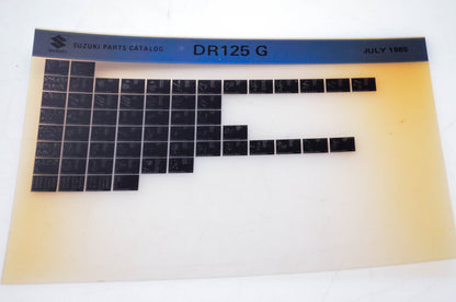 OEM Suzuki DR125 G 1985/July Parts Catalog Microfiche