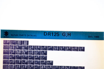 OEM Suzuki DR125 G,H 1986/December Parts Catalog Microfiche