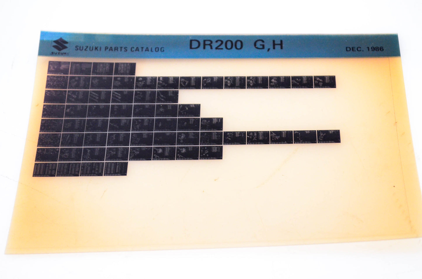 OEM Suzuki DR200 G,H 1986/December Parts Catalog Microfiche
