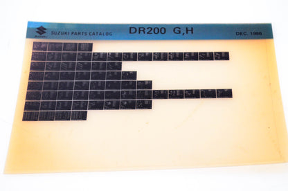 OEM Suzuki DR200 G,H 1986/December Parts Catalog Microfiche