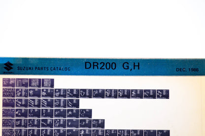 OEM Suzuki DR200 G,H 1986/December Parts Catalog Microfiche