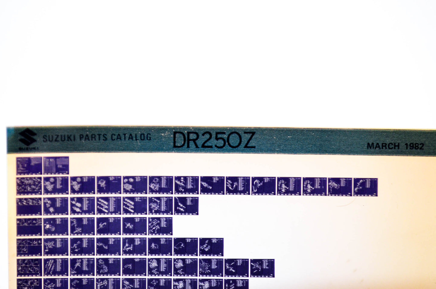 OEM Suzuki DR250Z 1982/March Parts Catalog Microfiche
