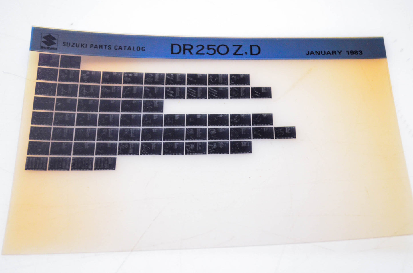 OEM Suzuki DR250 Z,D 1983/January Parts Catalog Microfiche