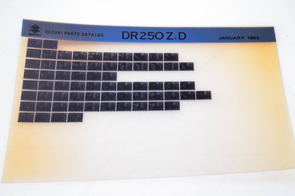 OEM Suzuki DR250 Z,D 1983/January Parts Catalog Microfiche
