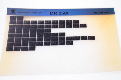 OEM Suzuki DR 250F 1985/March Parts Catalog Microfiche
