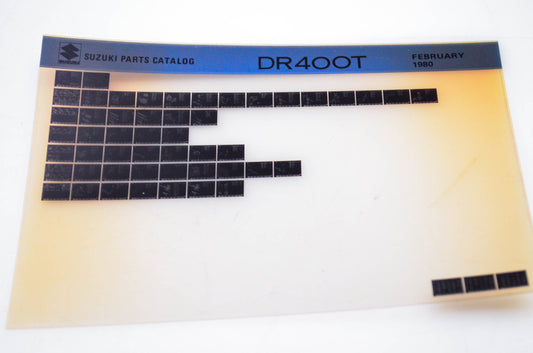 OEM Suzuki DR400T 1980/February Parts Catalog Microfiche