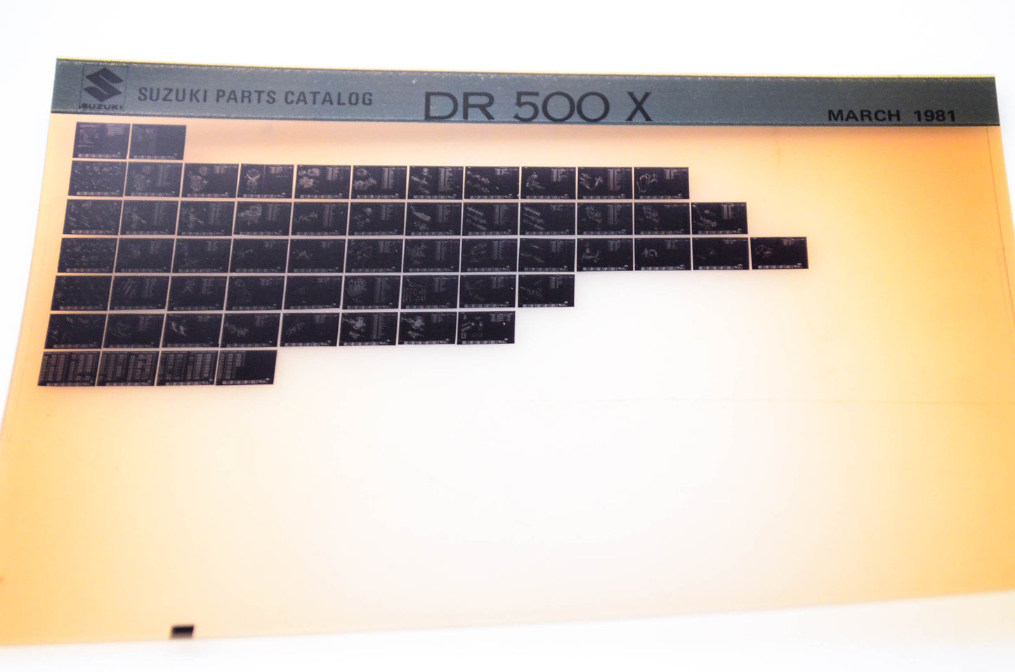OEM Suzuki DR 500 X 1981/March Parts Catalog Microfiche