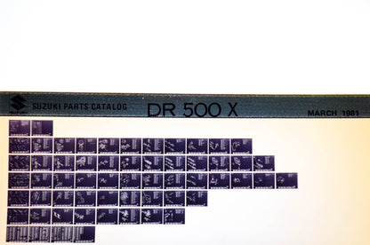 OEM Suzuki DR 500 X 1981/March Parts Catalog Microfiche
