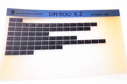 OEM Suzuki DR500 X,Z 1981/October Parts Catalog Microfiche
