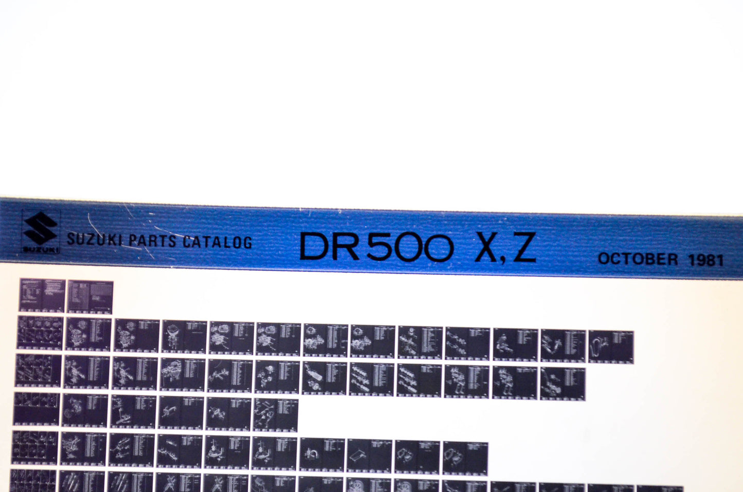 OEM Suzuki DR500 X,Z 1981/October Parts Catalog Microfiche