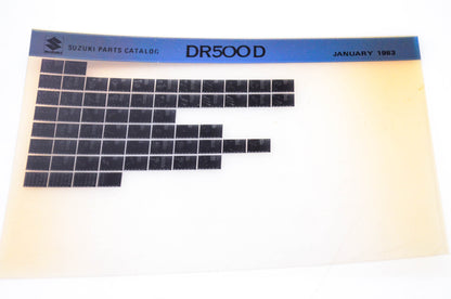 OEM Suzuki DR500D 1983/January Parts Catalog Microfiche