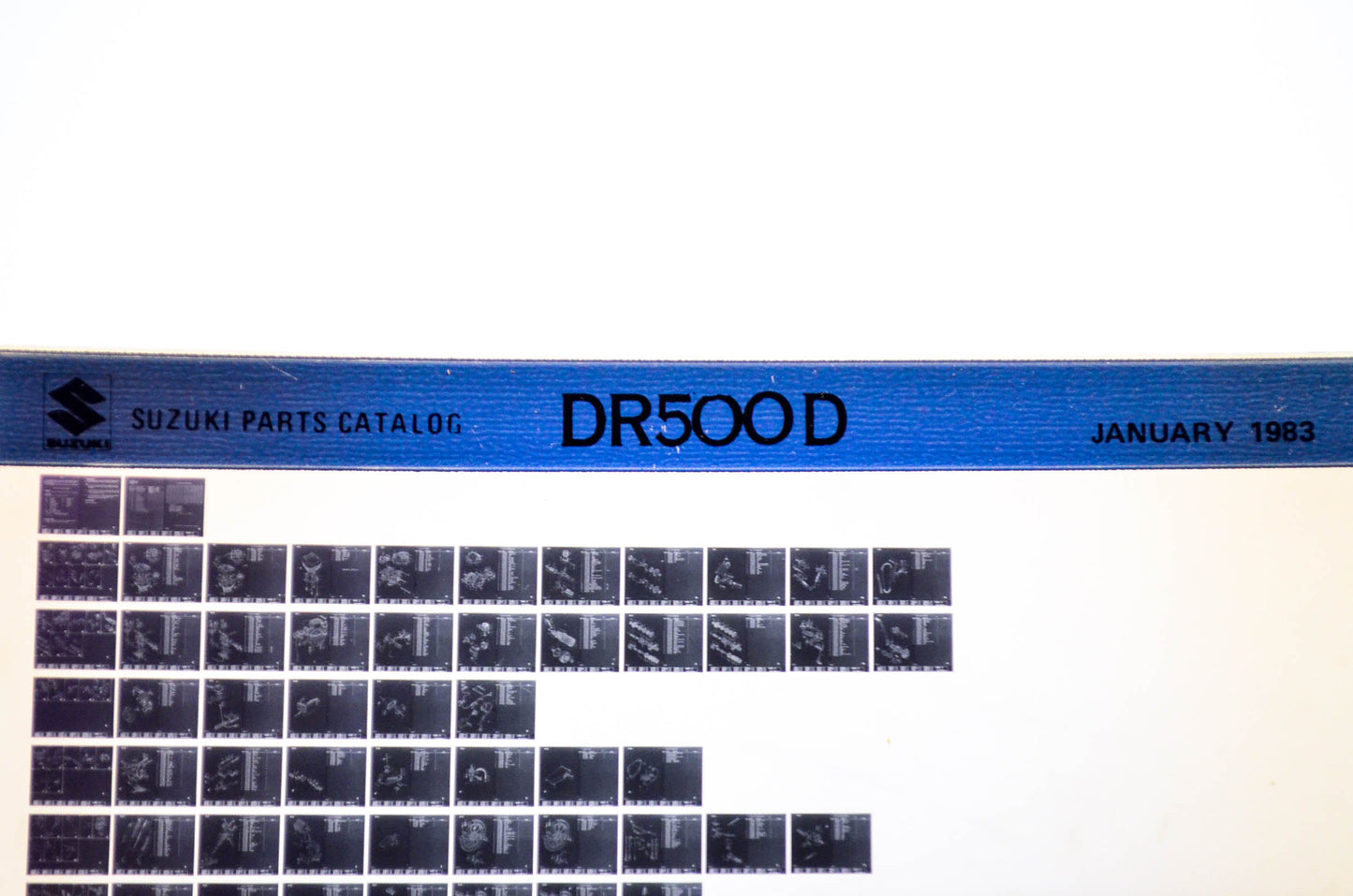 OEM Suzuki DR500D 1983/January Parts Catalog Microfiche