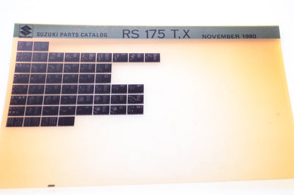 OEM Suzuki RS 175 T,X 1980/November Parts Catalog Microfiche
