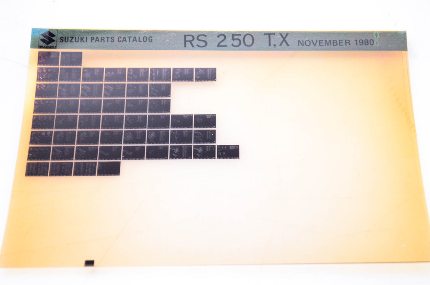 OEM Suzuki RS 250 T,X 1980/November Parts Catalog Microfiche