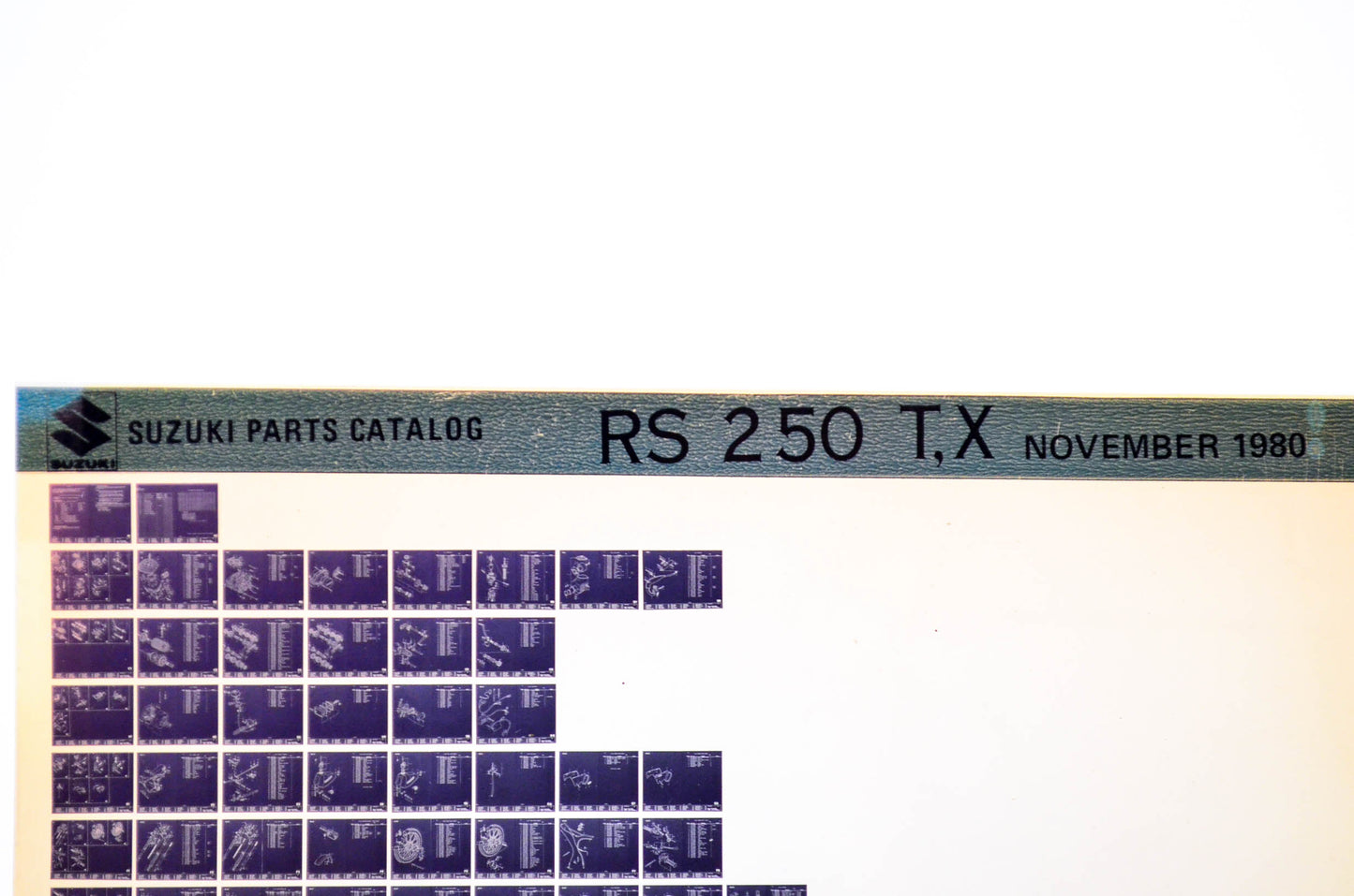 OEM Suzuki RS 250 T,X 1980/November Parts Catalog Microfiche