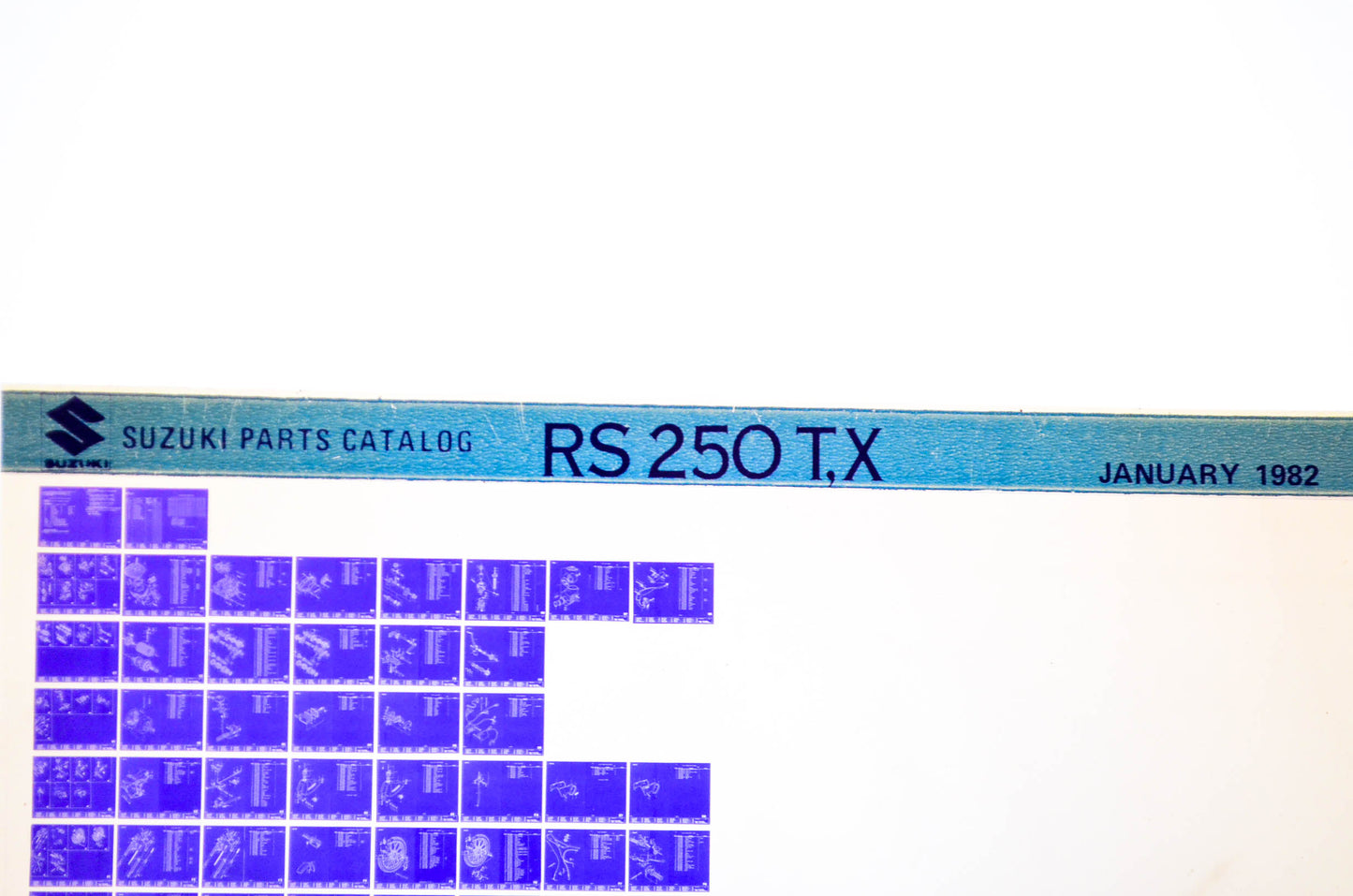 OEM Suzuki RS250T,X 1982/January Parts Catalog Microfiche
