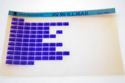 OEM Suzuki RV 90 K,L,M,A,B 1976/July Parts Catalog Microfiche