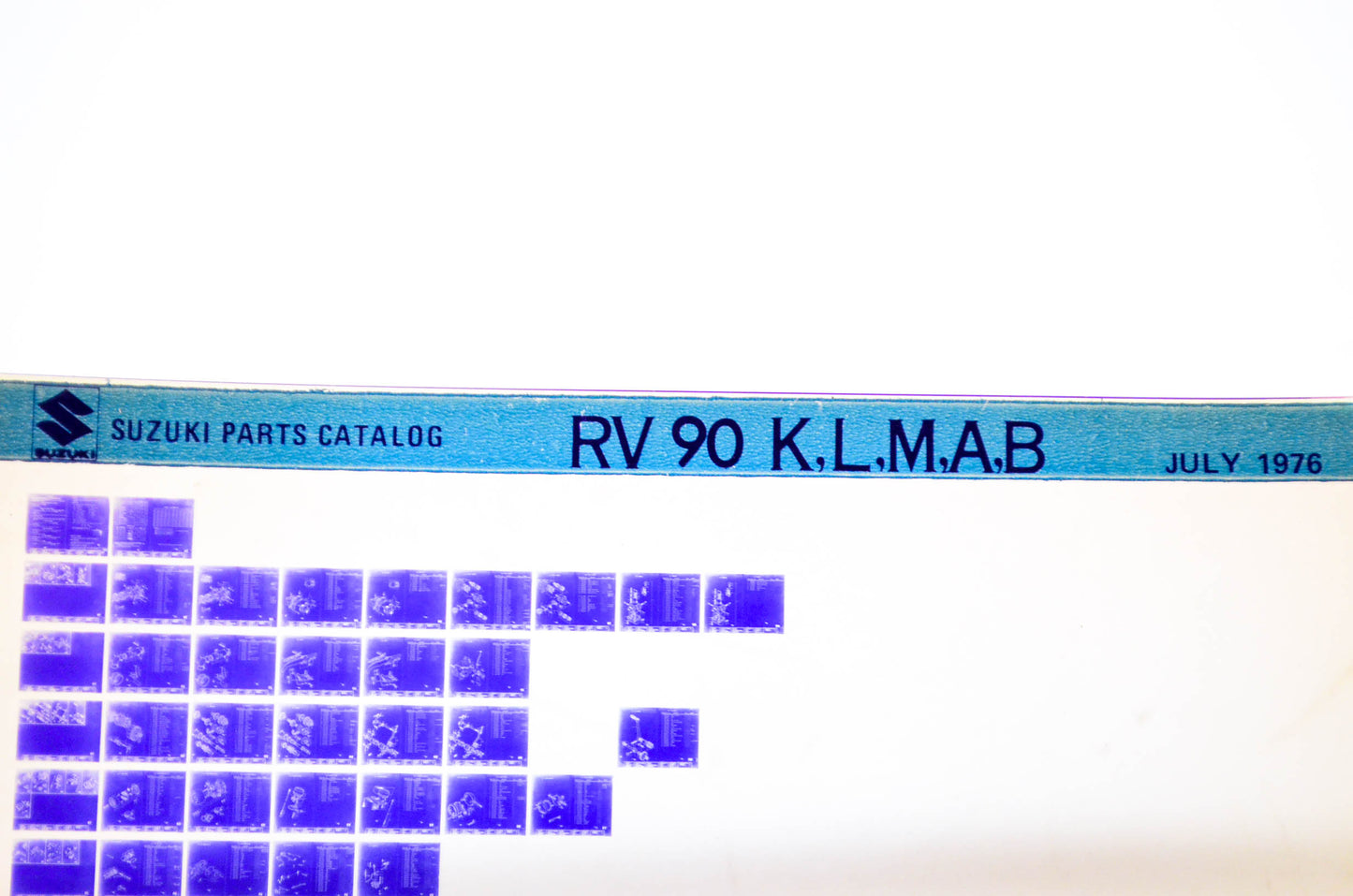 OEM Suzuki RV 90 K,L,M,A,B 1976/July Parts Catalog Microfiche