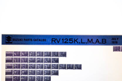 OEM Suzuki RV 125K,L,M,A,B 1976/July Parts Catalog Microfiche
