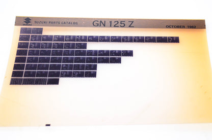 OEM Suzuki GN 125 Z 1982/October Parts Catalog Microfiche