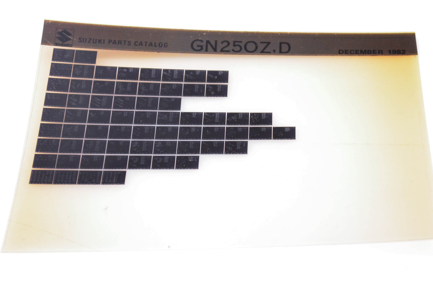 OEM Suzuki GN250Z,D 1982/December Parts Catalog Microfiche