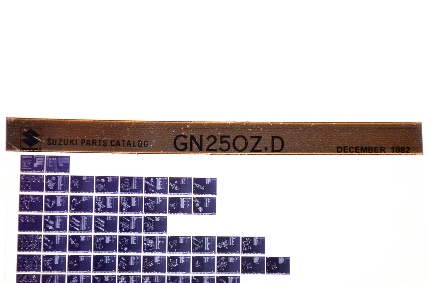 OEM Suzuki GN250Z,D 1982/December Parts Catalog Microfiche