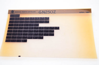 OEM Suzuki GN250Z 1982/April Parts Catalog Microfiche