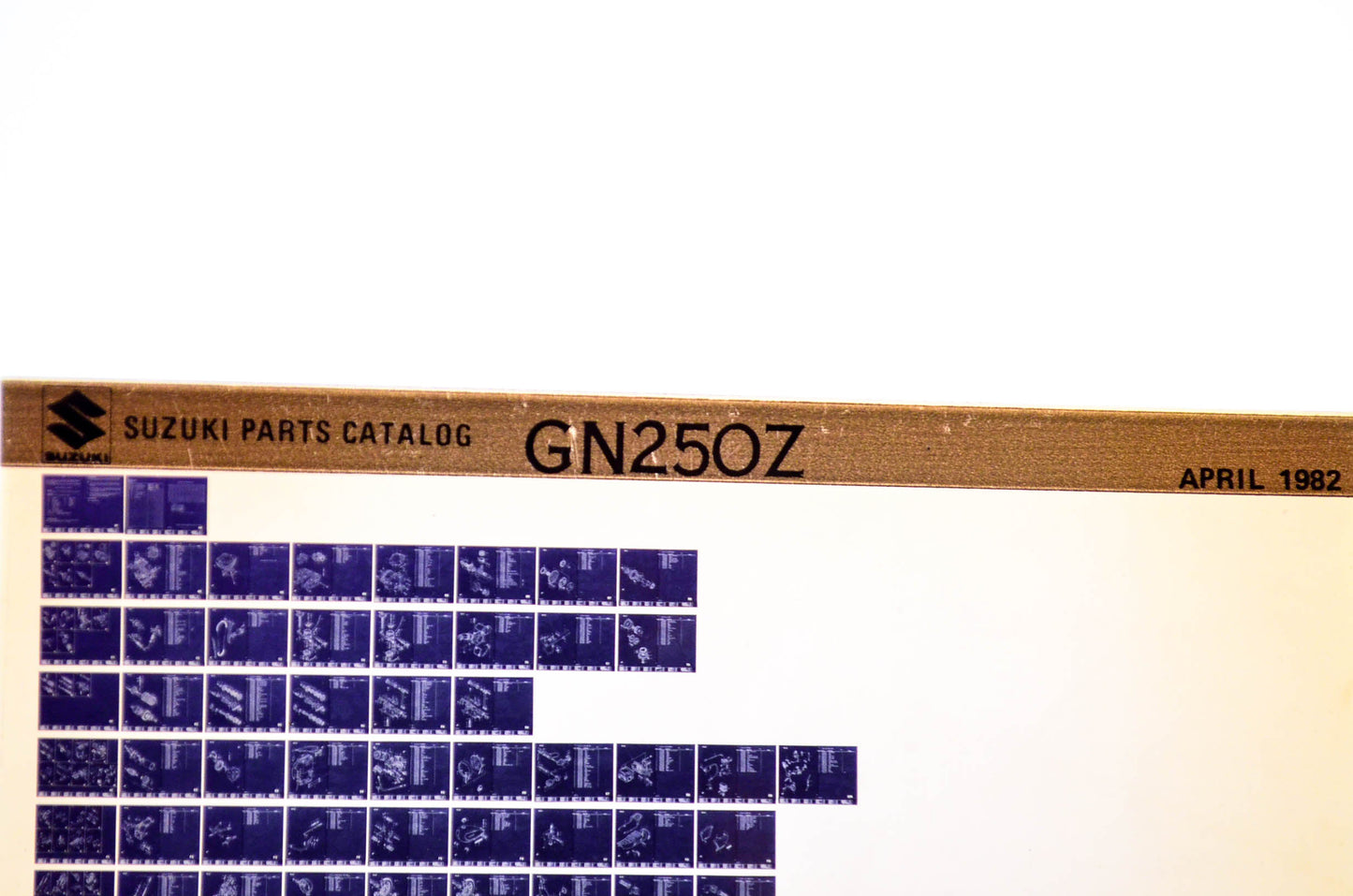 OEM Suzuki GN250Z 1982/April Parts Catalog Microfiche