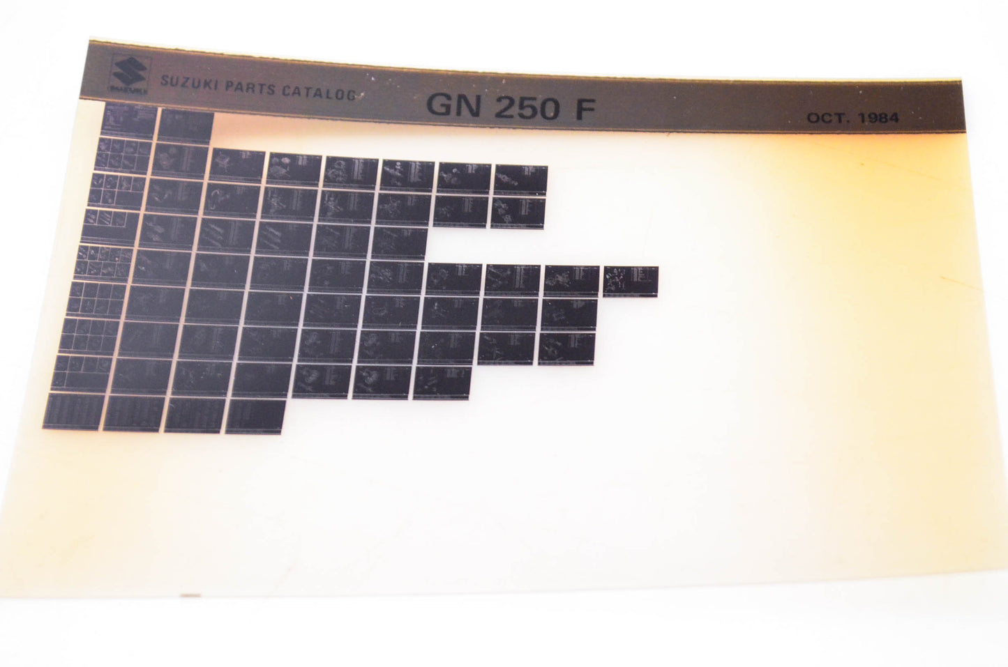 OEM Suzuki GN 250 F 1984/October Parts Catalog Microfiche