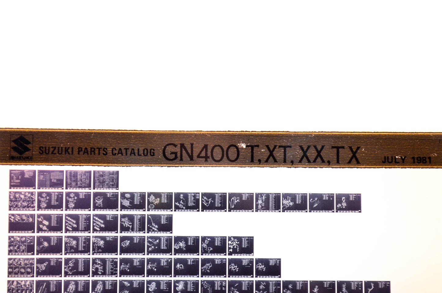 OEM Suzuki GN400 T,XT,XX,TX 1981/July Parts Catalog Microfiche