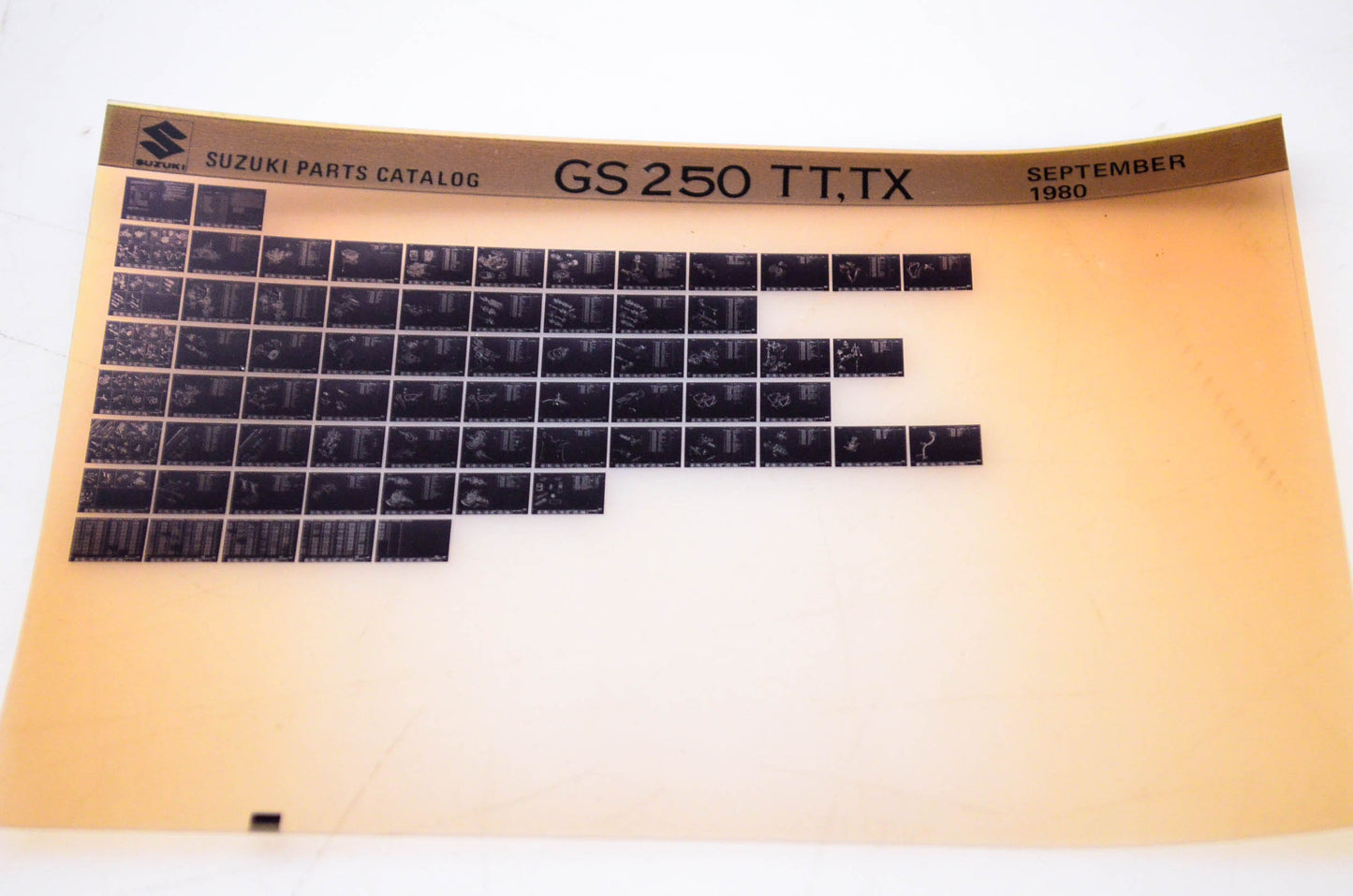 OEM Suzuki GS 250 TT,TX 1980/September Parts Catalog Microfiche