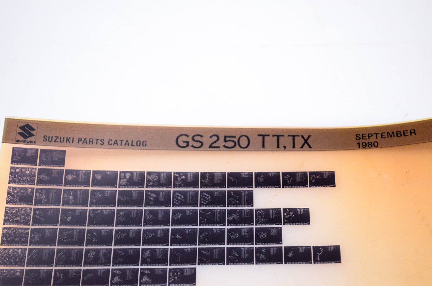 OEM Suzuki GS 250 TT,TX 1980/September Parts Catalog Microfiche
