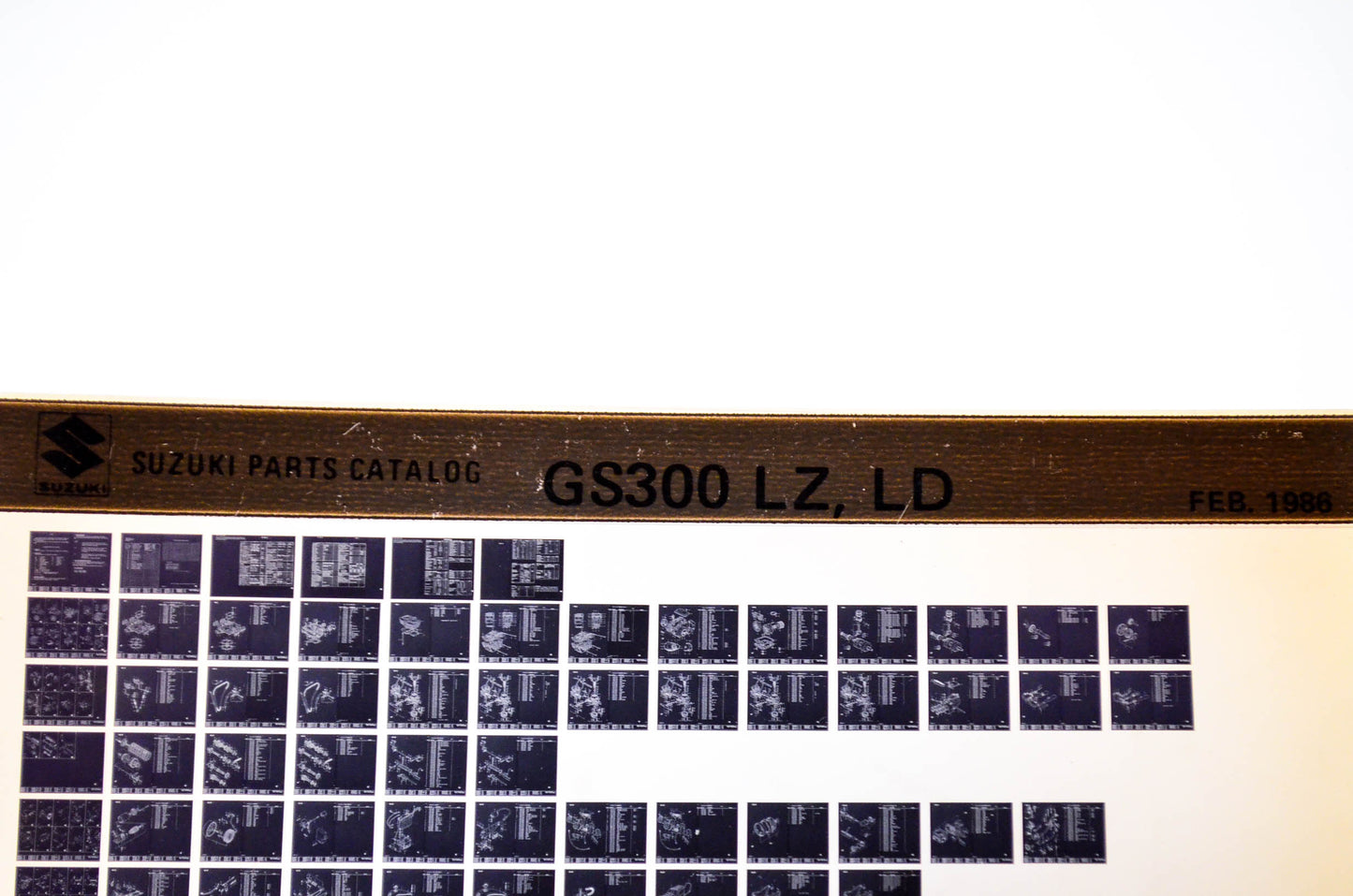 OEM Suzuki GS300 LZ, LD 1986/February Parts Catalog Microfiche