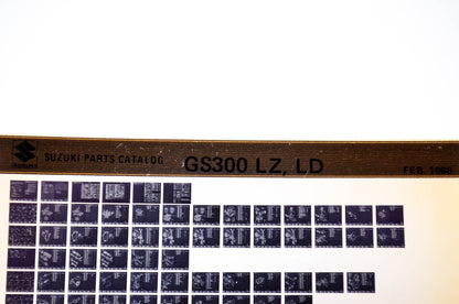 OEM Suzuki GS300 LZ, LD 1986/February Parts Catalog Microfiche